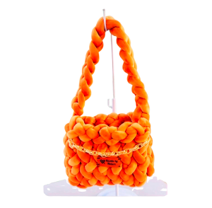 Golden Caramel Basket Weave Purse